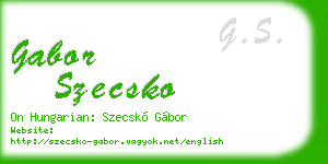 gabor szecsko business card